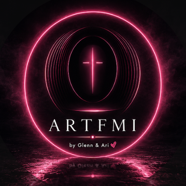 ARTFMI neon emblem by Glenn and Ari